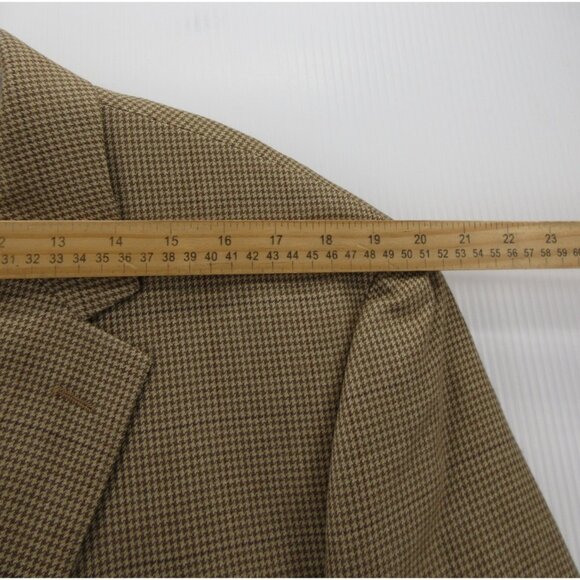 Ralph Lauren Sport Coat 46 Long Tan Blazer Silk Wool Houndstooth * - Picture 8 of 14
